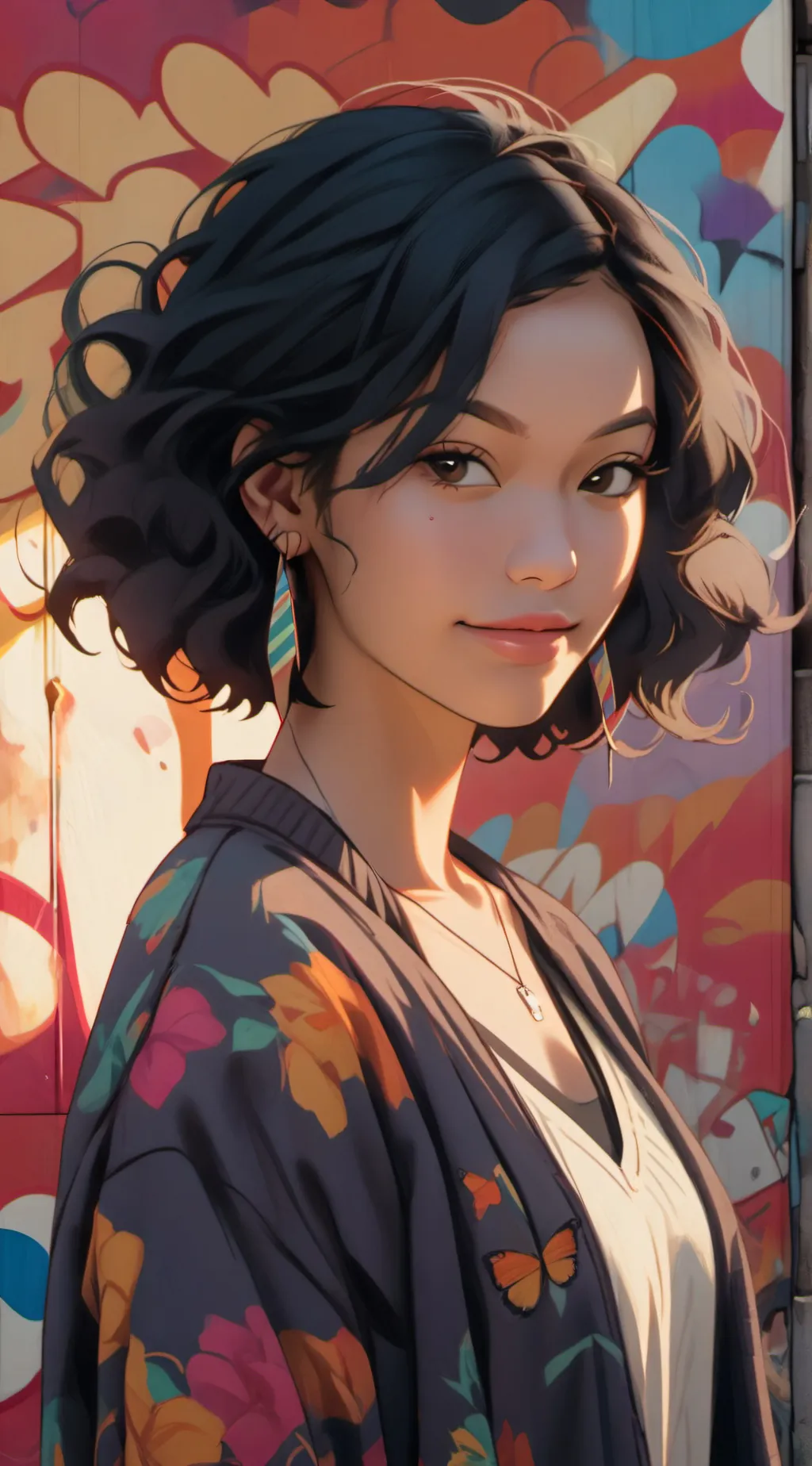 ai character: Violet background