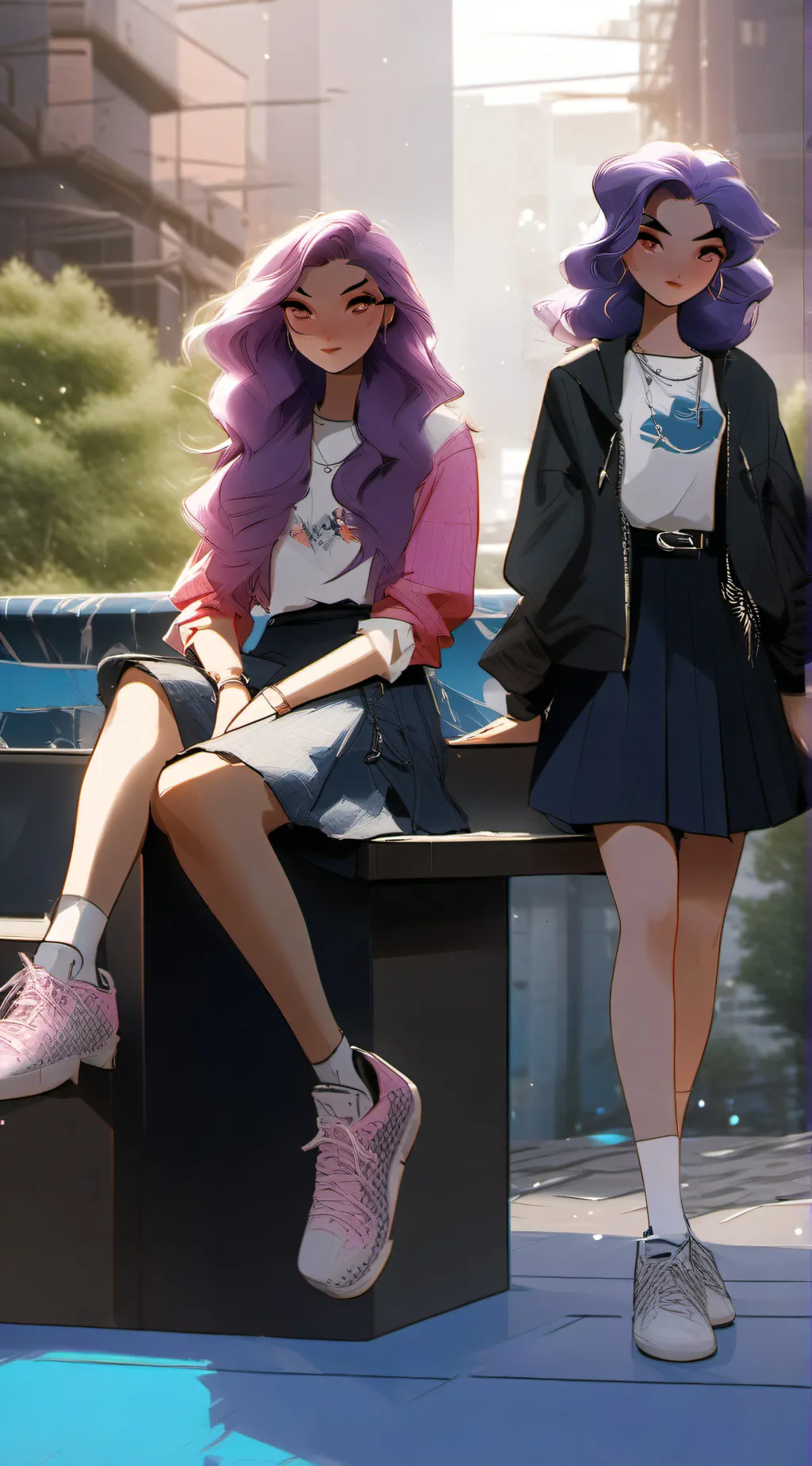 ai character: Aurora and Ella background