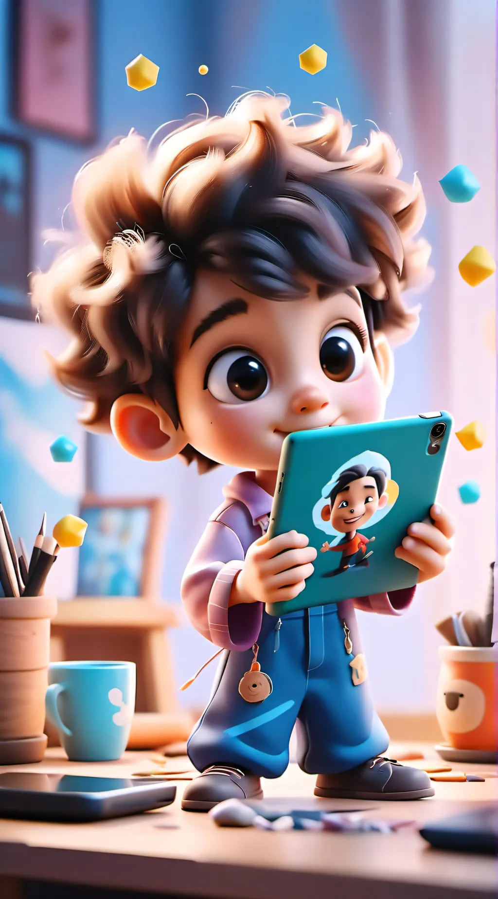 ai character: IPad kid background