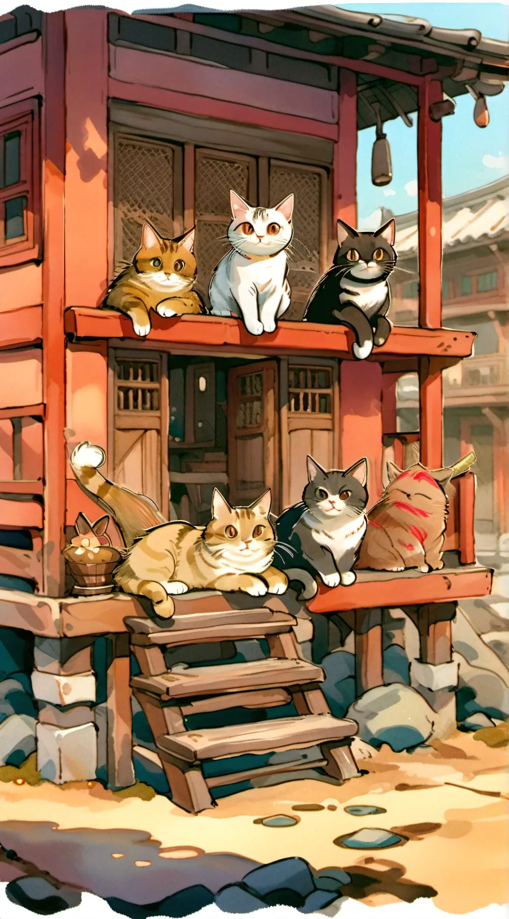 ai character: cats background