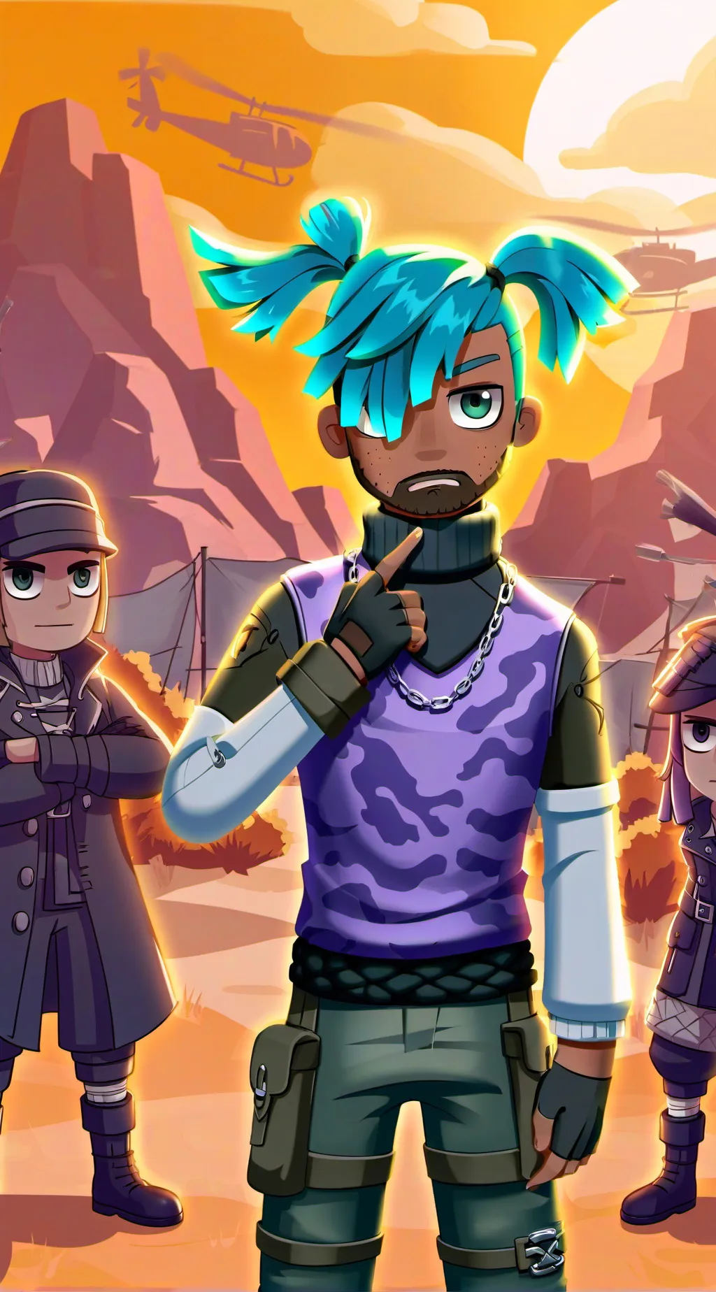ai character: HE HAW background