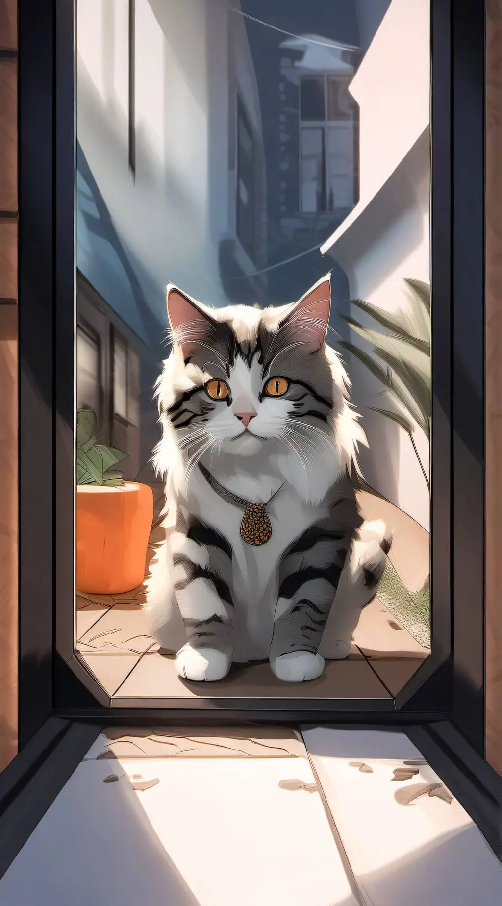 ai character: Kny cat background