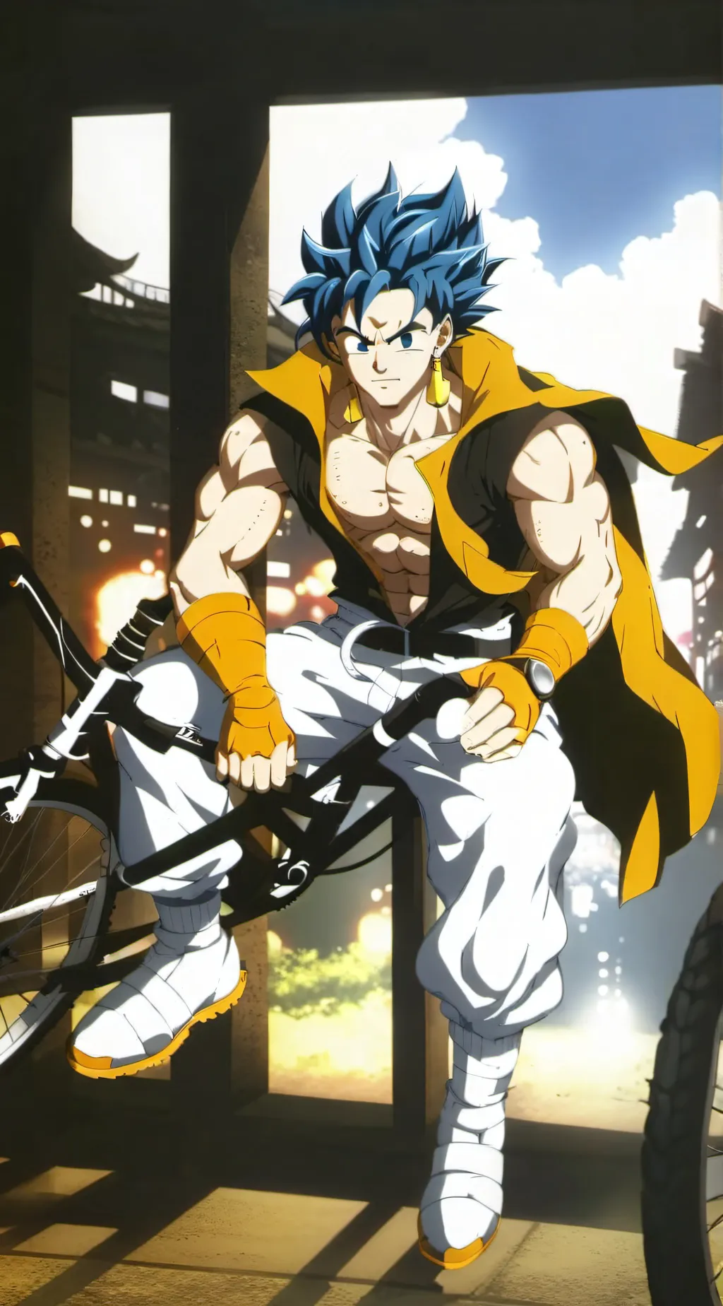ai character: Gogeta Super saiya background