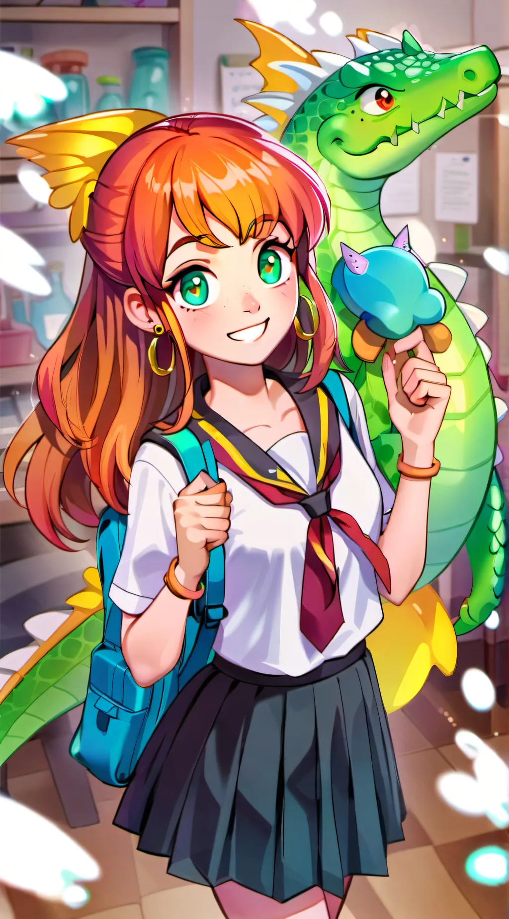 ai character: Valerie Frizzle background