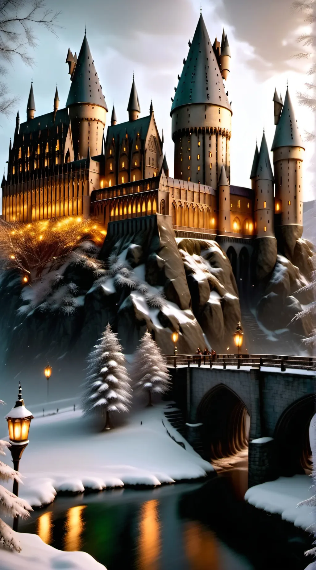 ai character: Xmas at Hogwarts! background