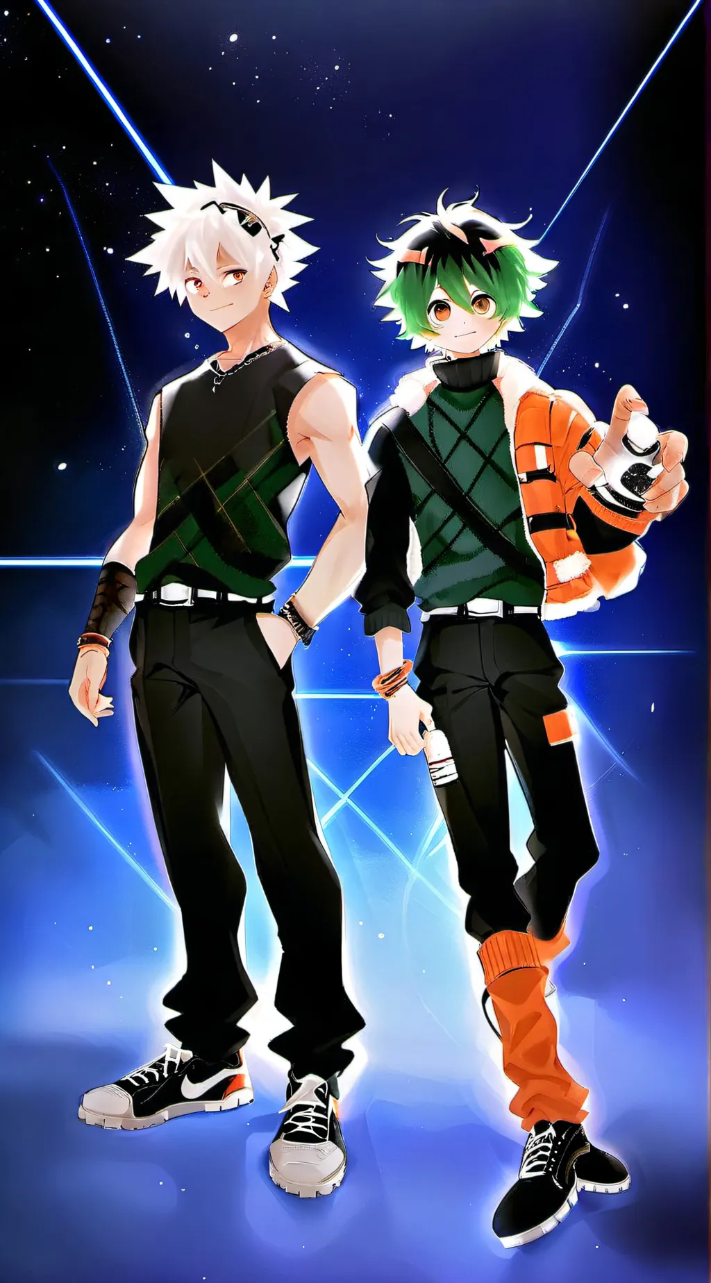 ai character: bakugo x deku background