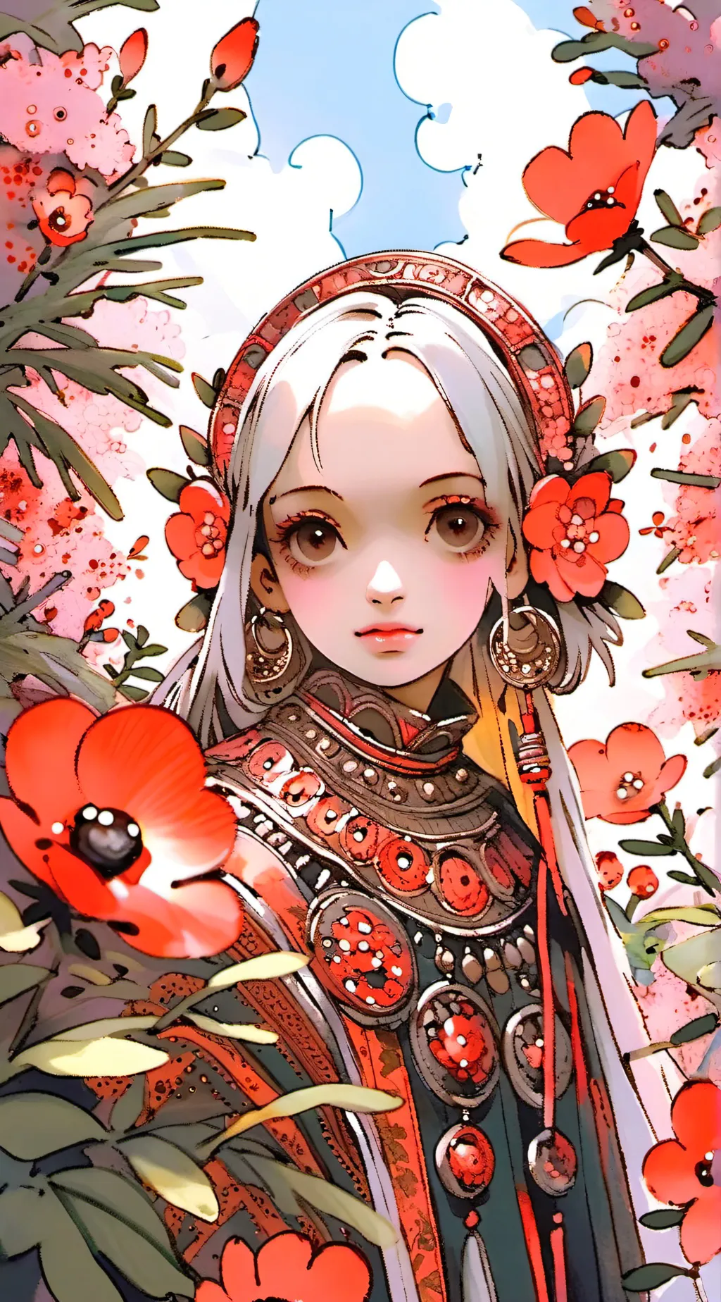 ai character: rose background