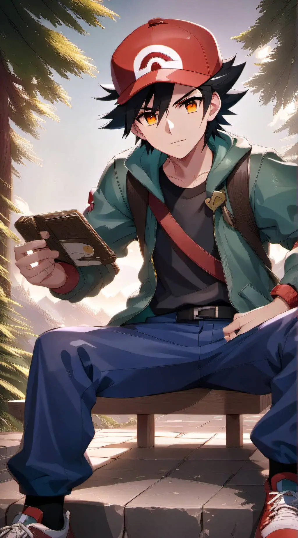 ai character: Ash Ketchum background
