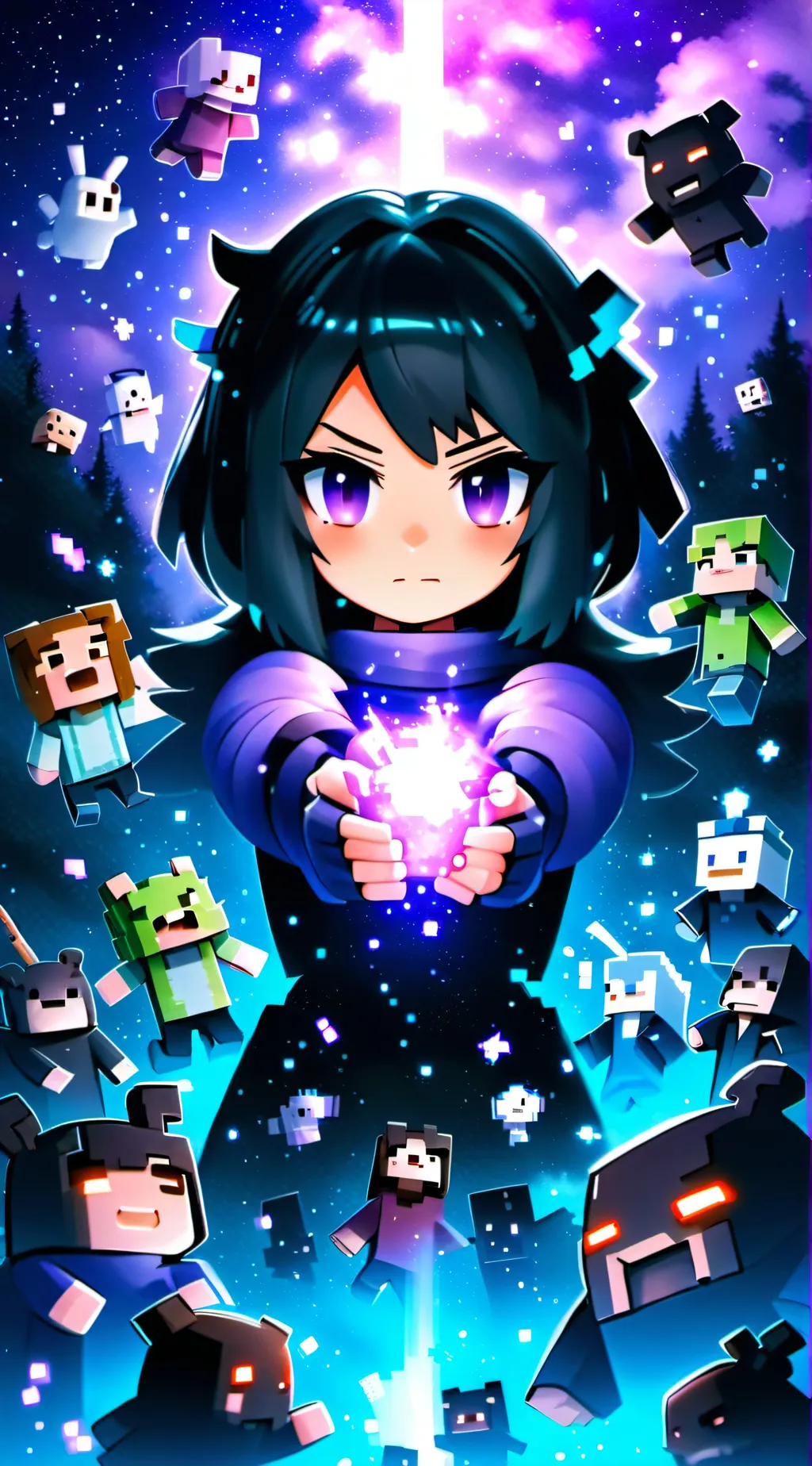 ai character: aphmau Minecraft background