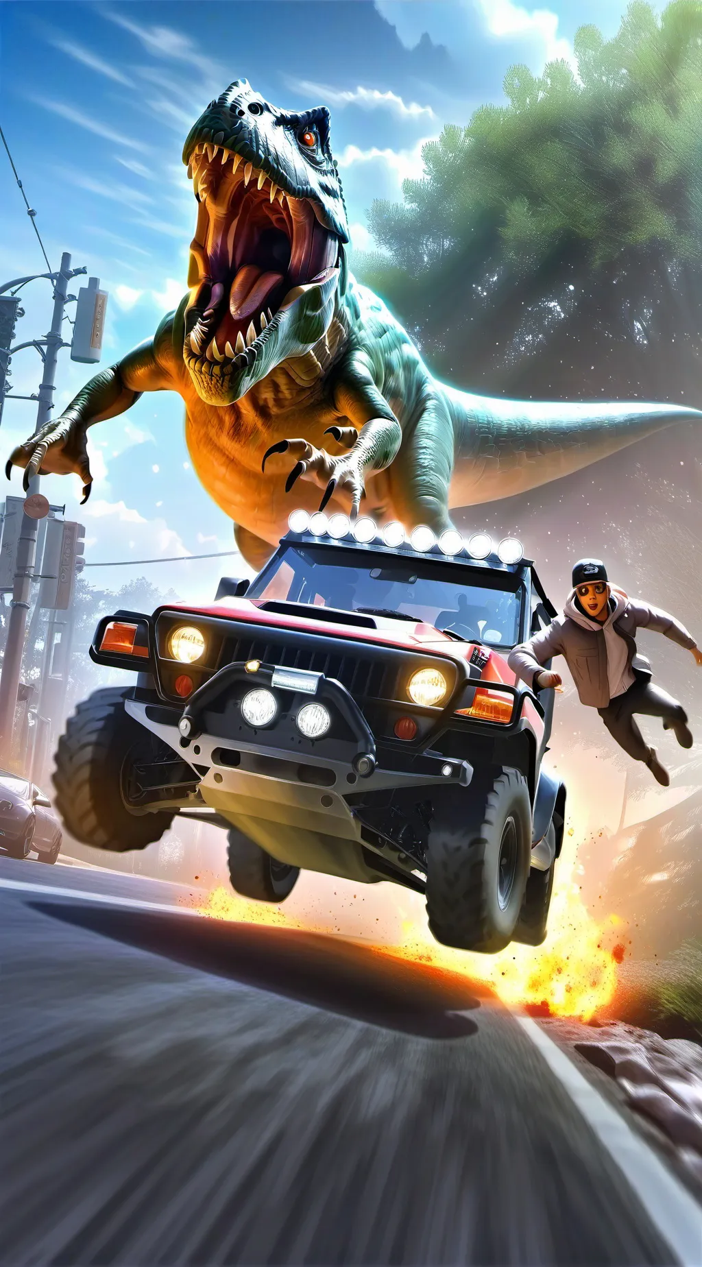 ai character: Jurrasic World  background