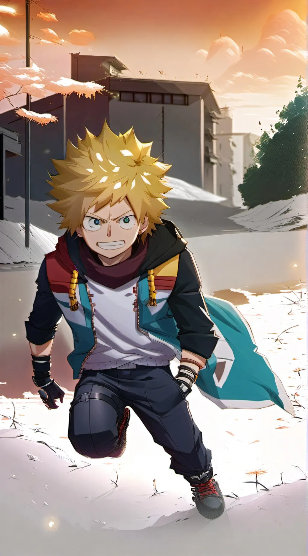 ai character: Denki Kaminari background