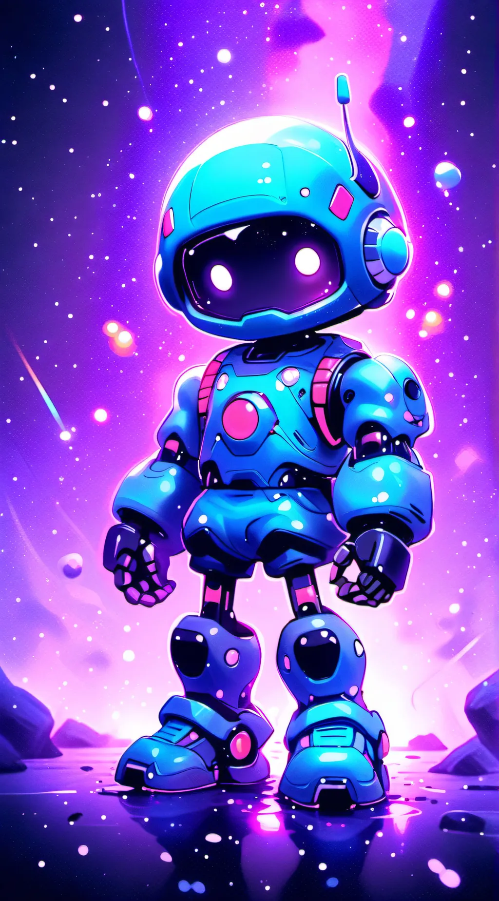 ai character: robot  background
