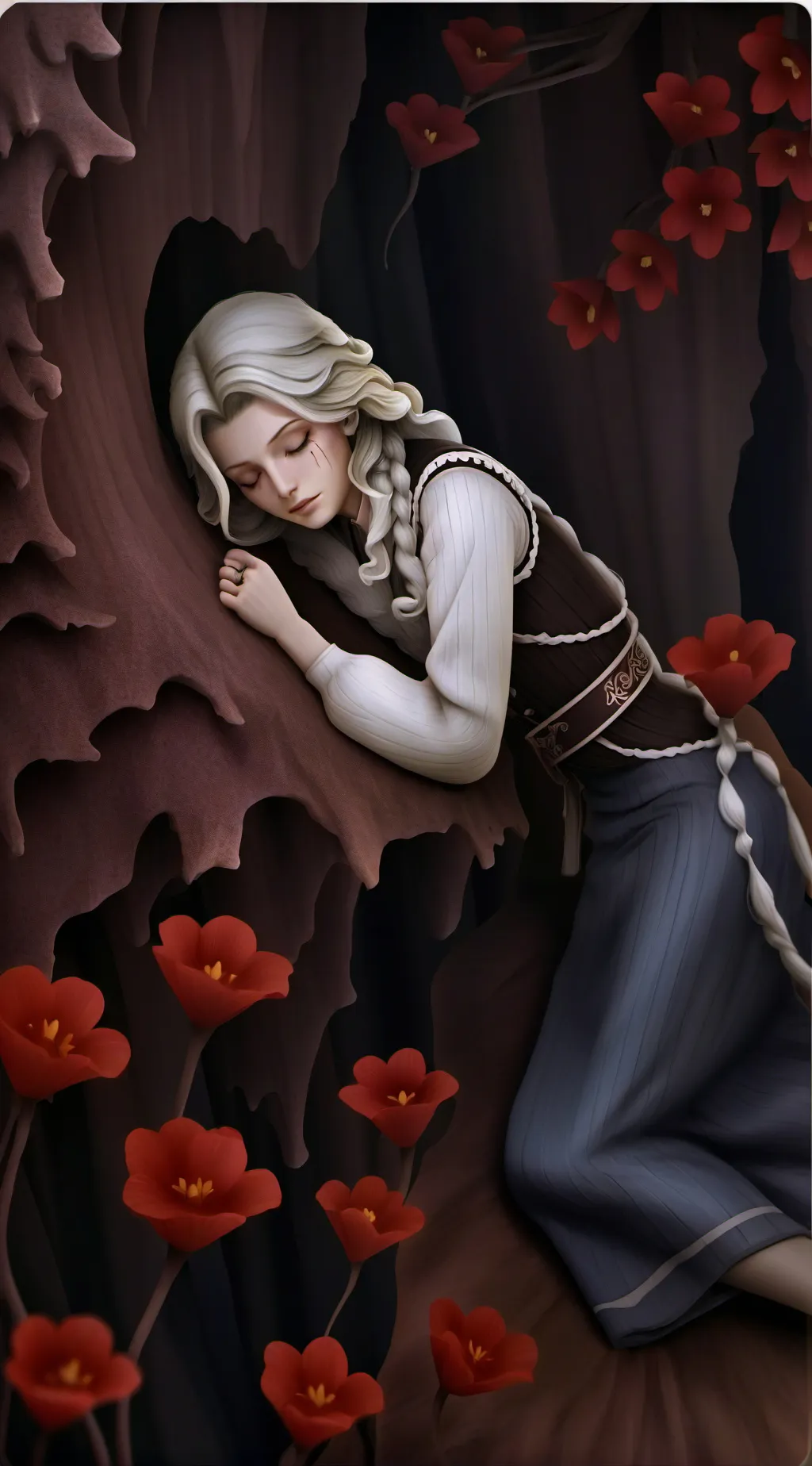 ai character: A a wolf of a pack background