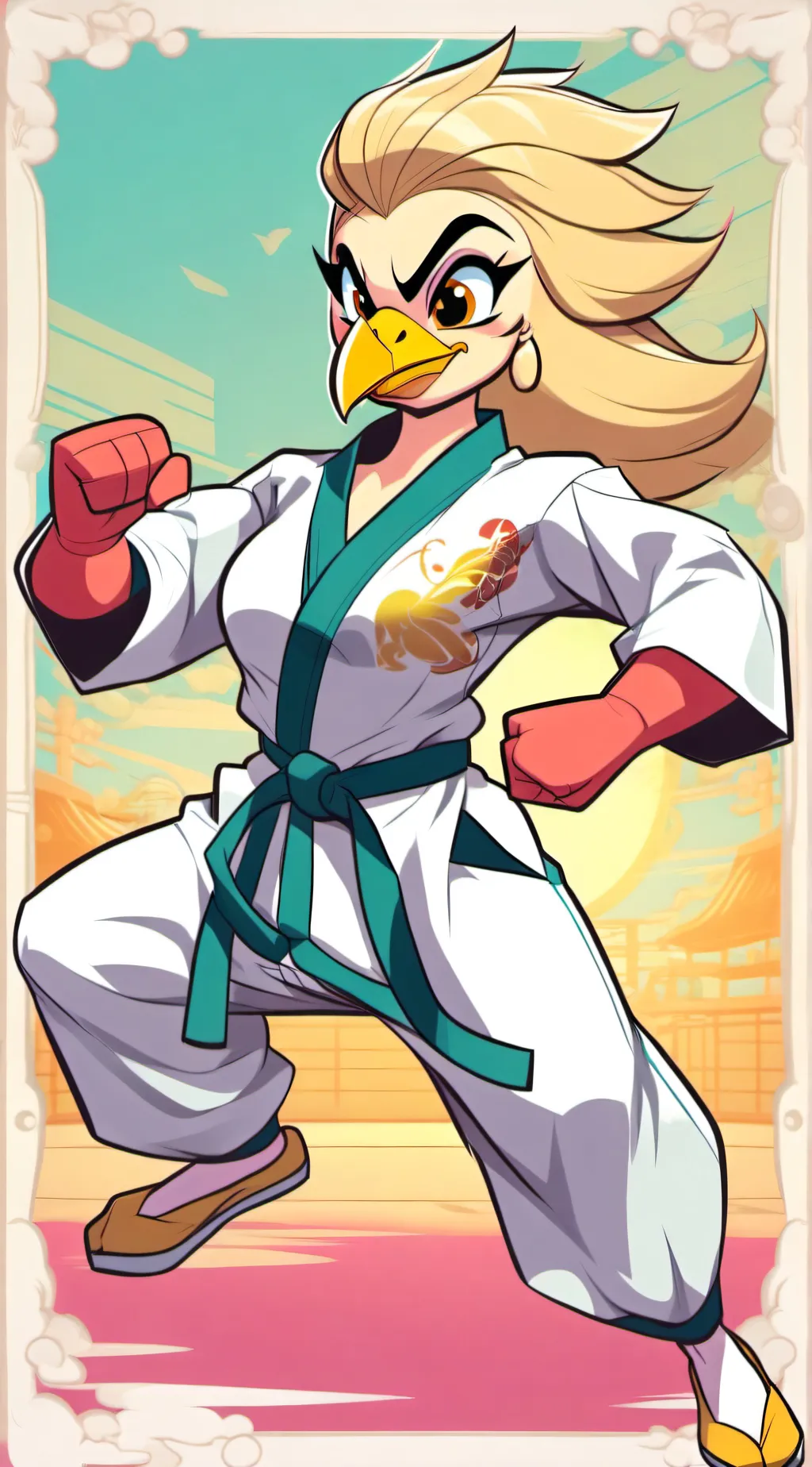 ai character: KARATE BIRD background