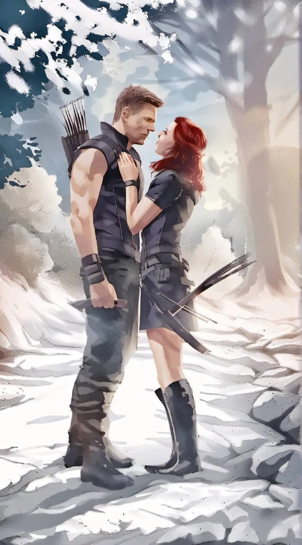 ai character: Clint x Natasha [4 background