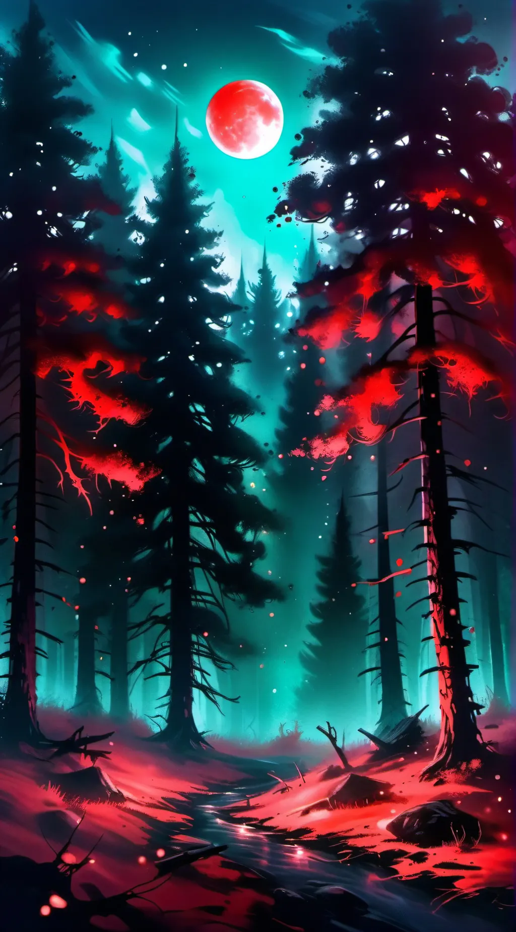ai character: lost Forest  background
