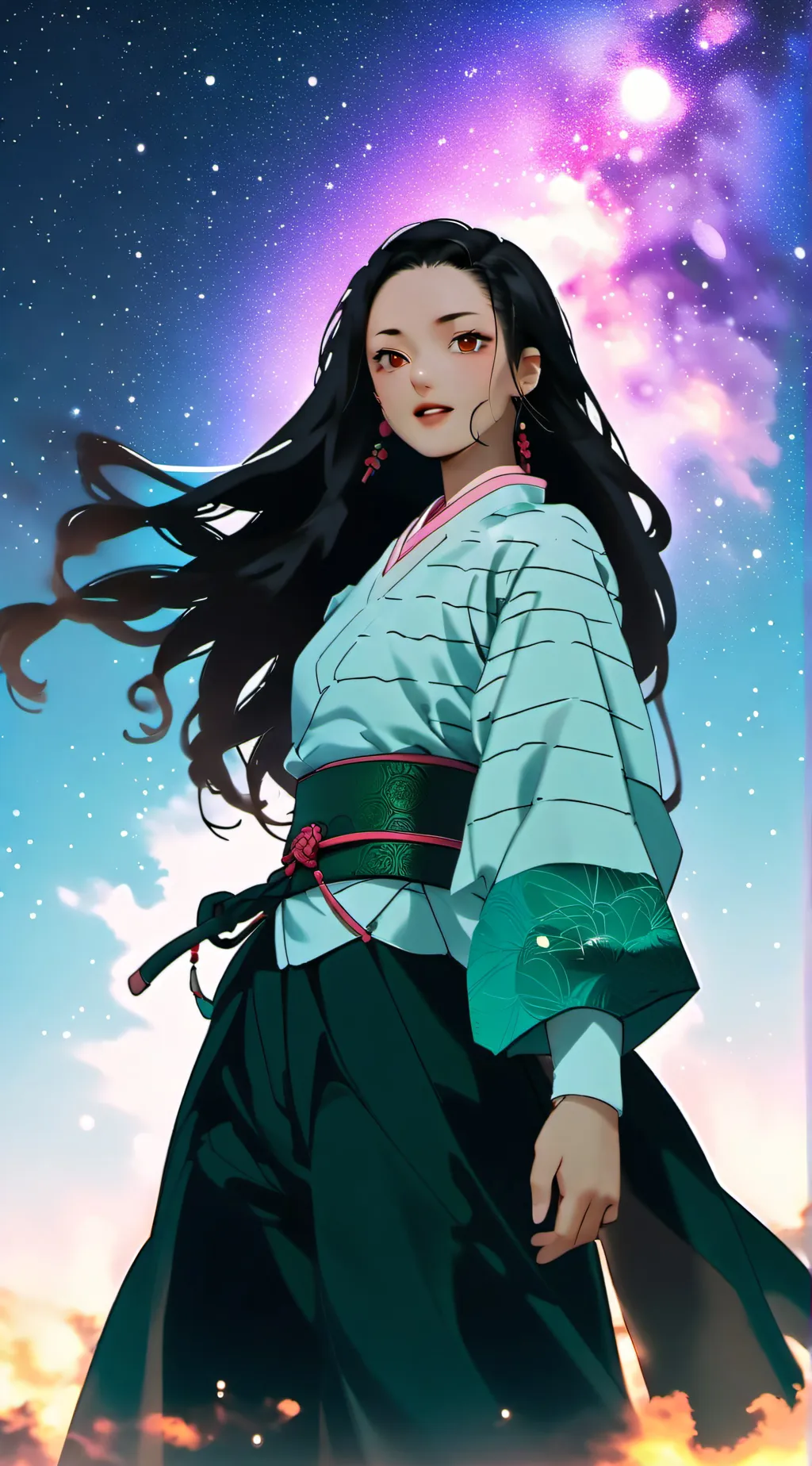 ai character: giant nezuko  background