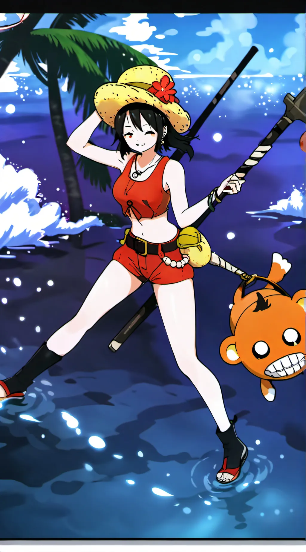 ai character: luffy girl background