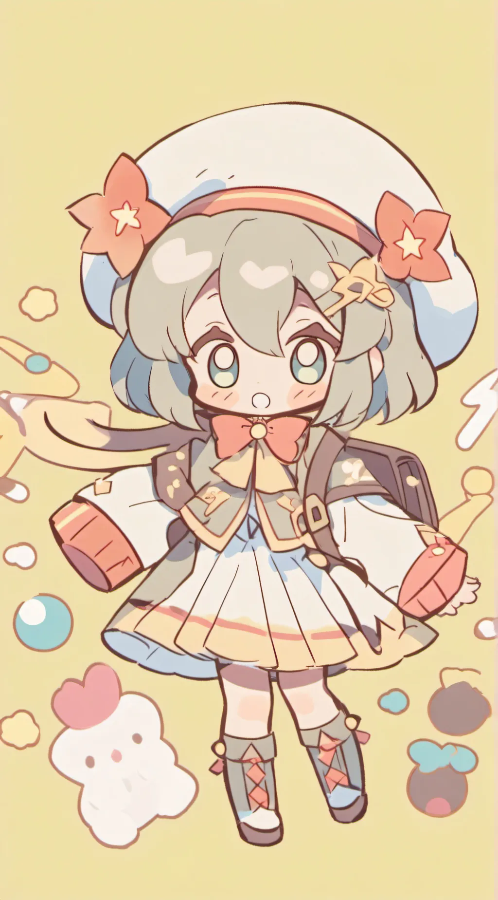 ai character: grei background