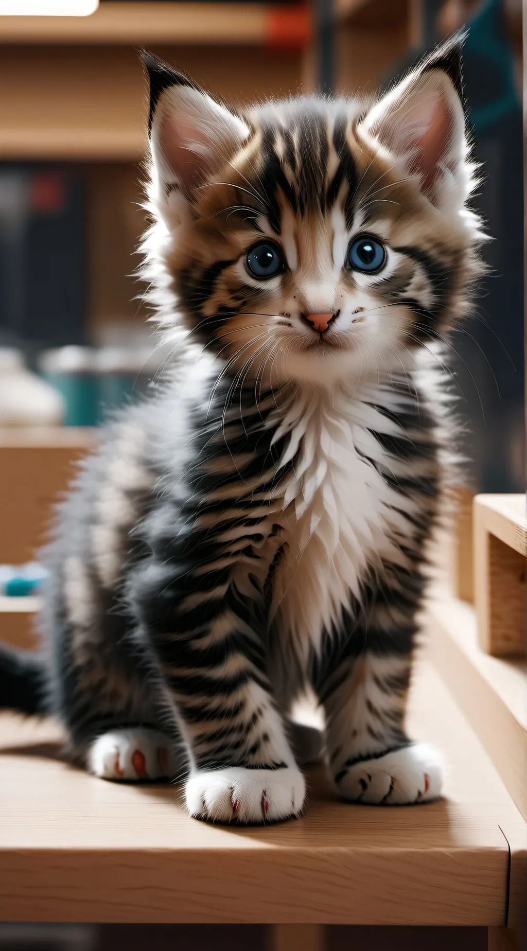 ai character: baby kitten  background