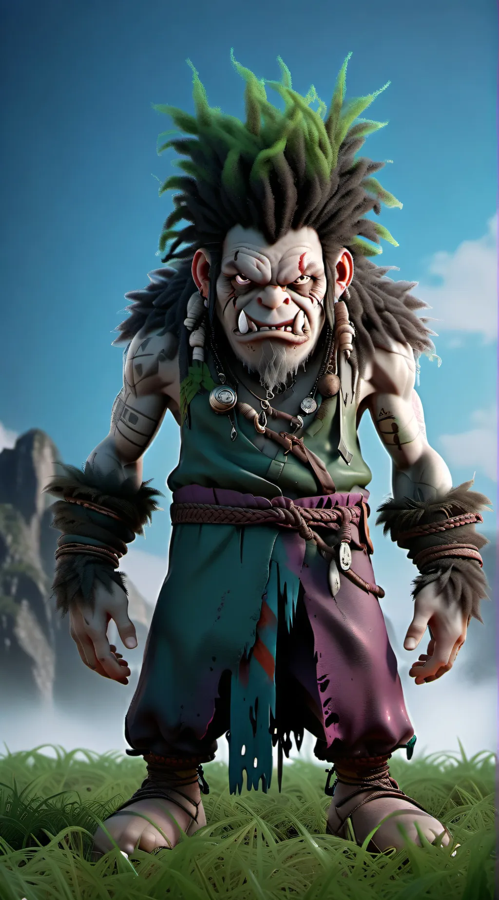 ai character: grass background