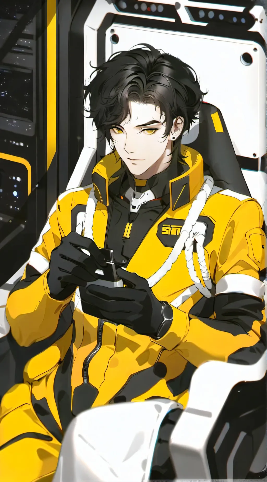 ai character: yellow (among us) background
