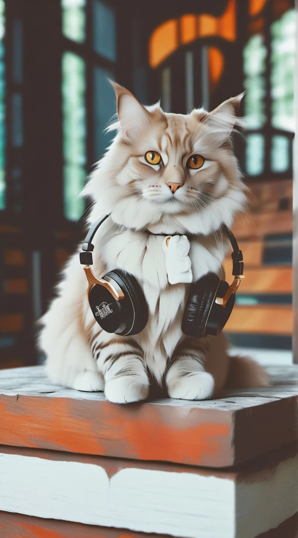 ai character: The chillest cat background