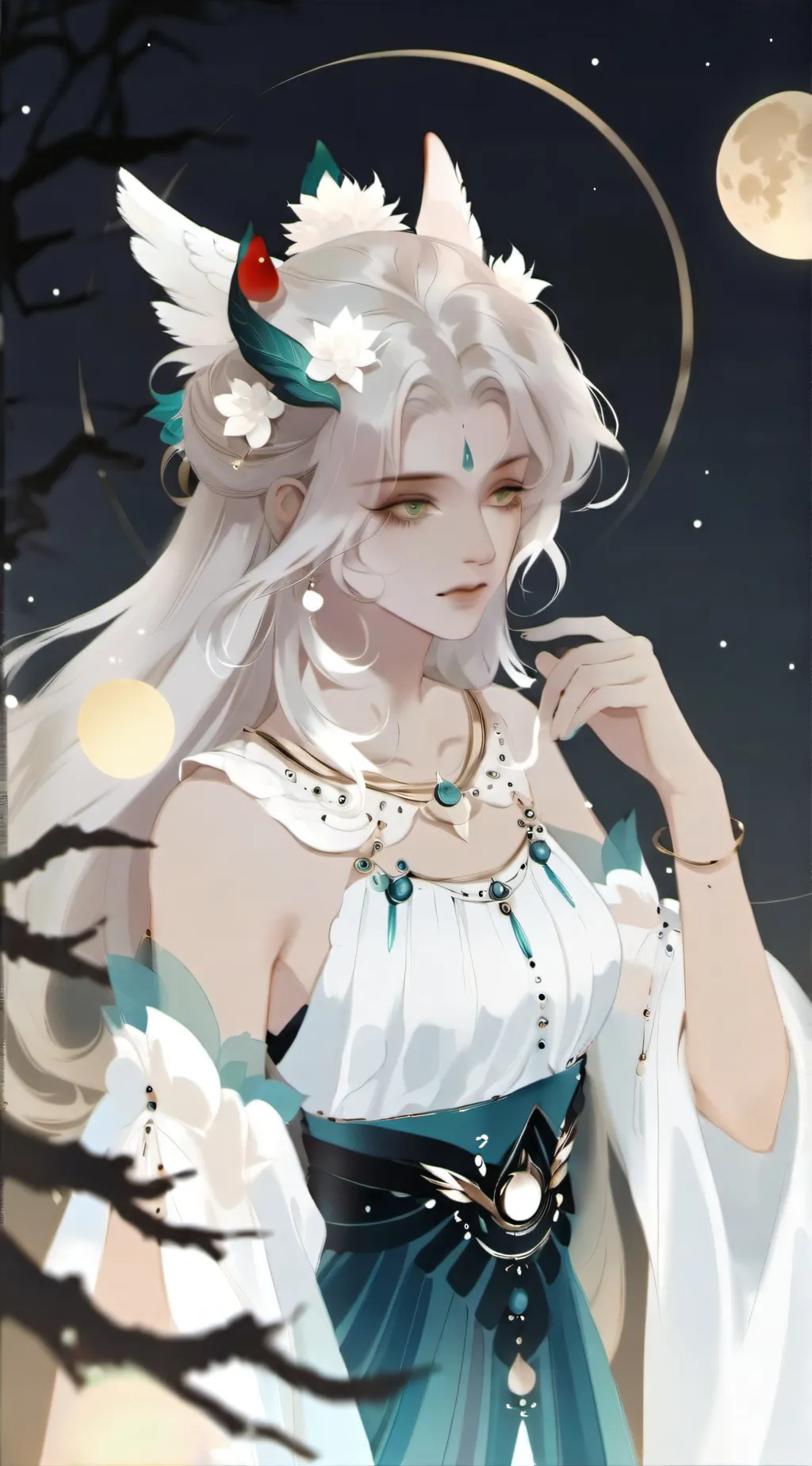ai character: goddess of moons background