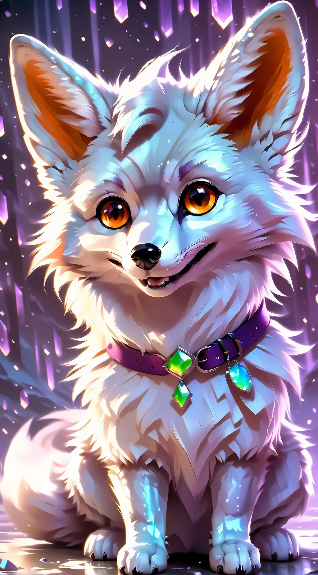 ai character: little snow fox background