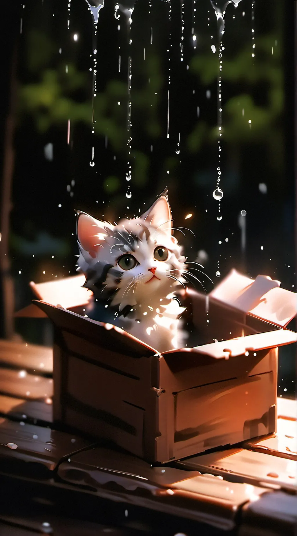 ai character: Poor kitten  background