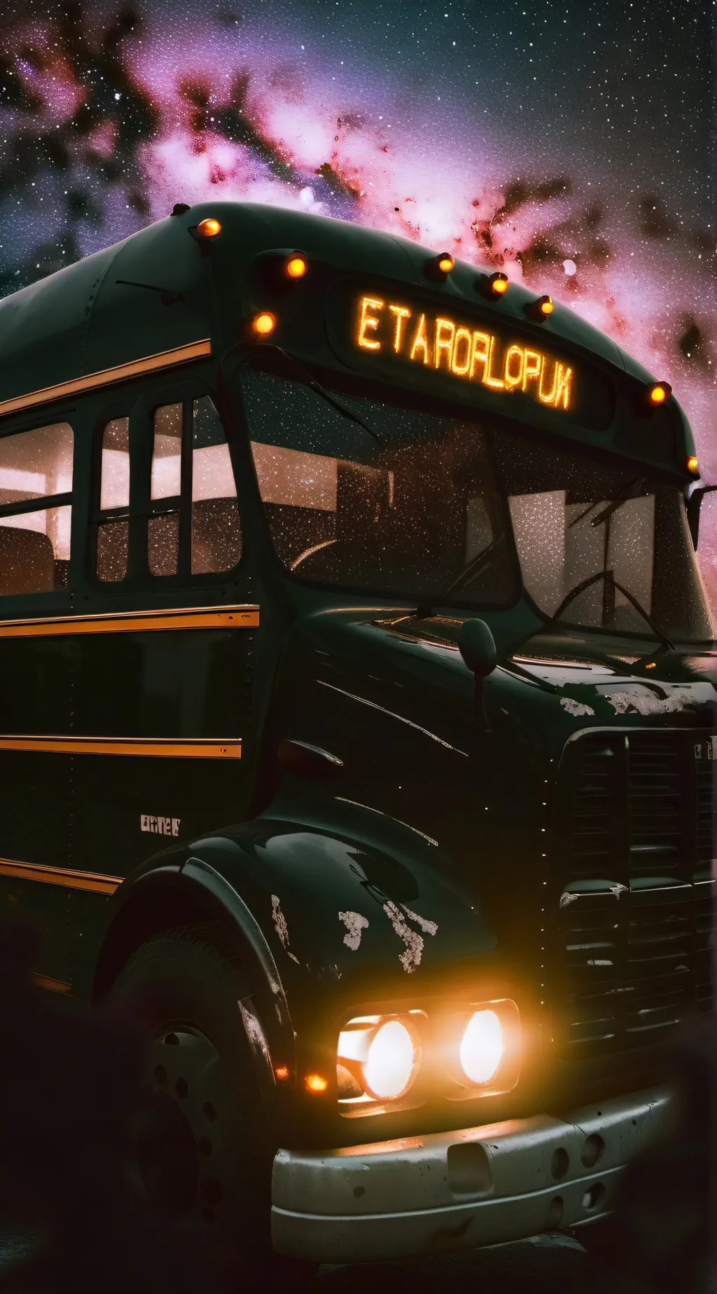 ai character: Schoolbusgraveyard background