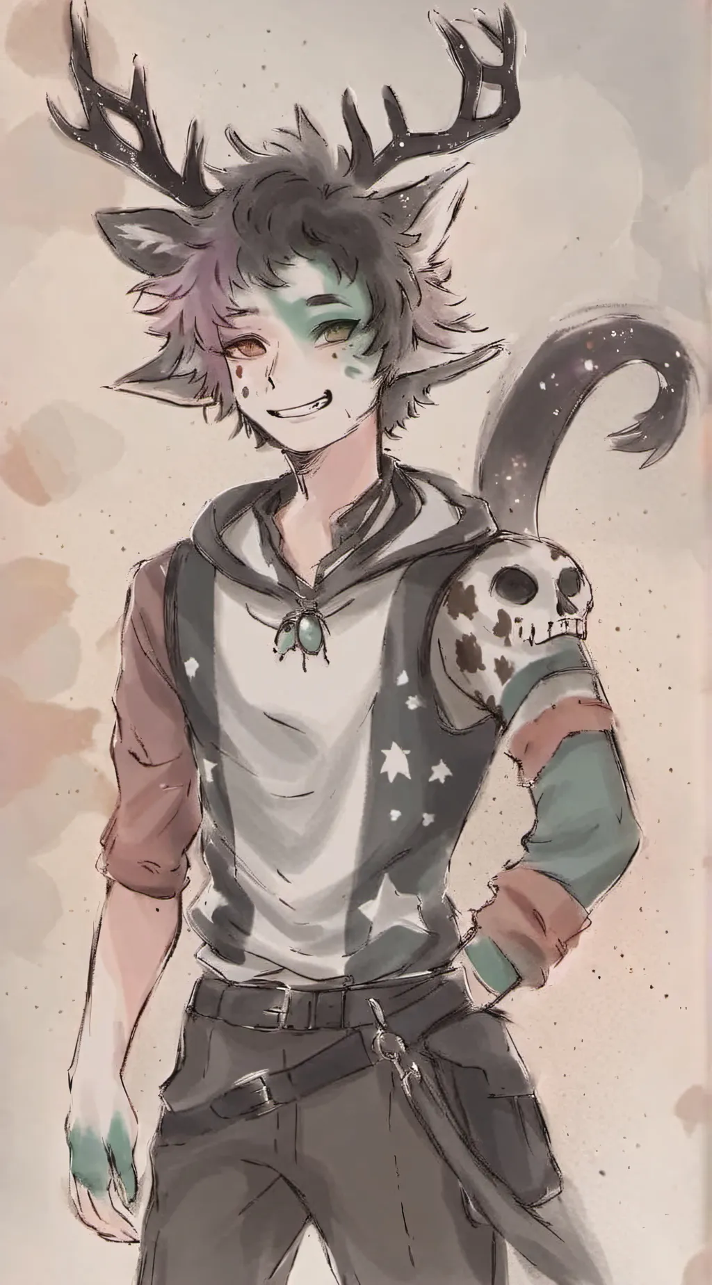 ai character: cr@y-cRaY background