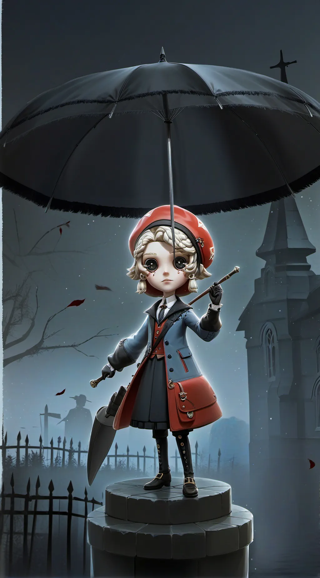 ai character: Haunted doll background