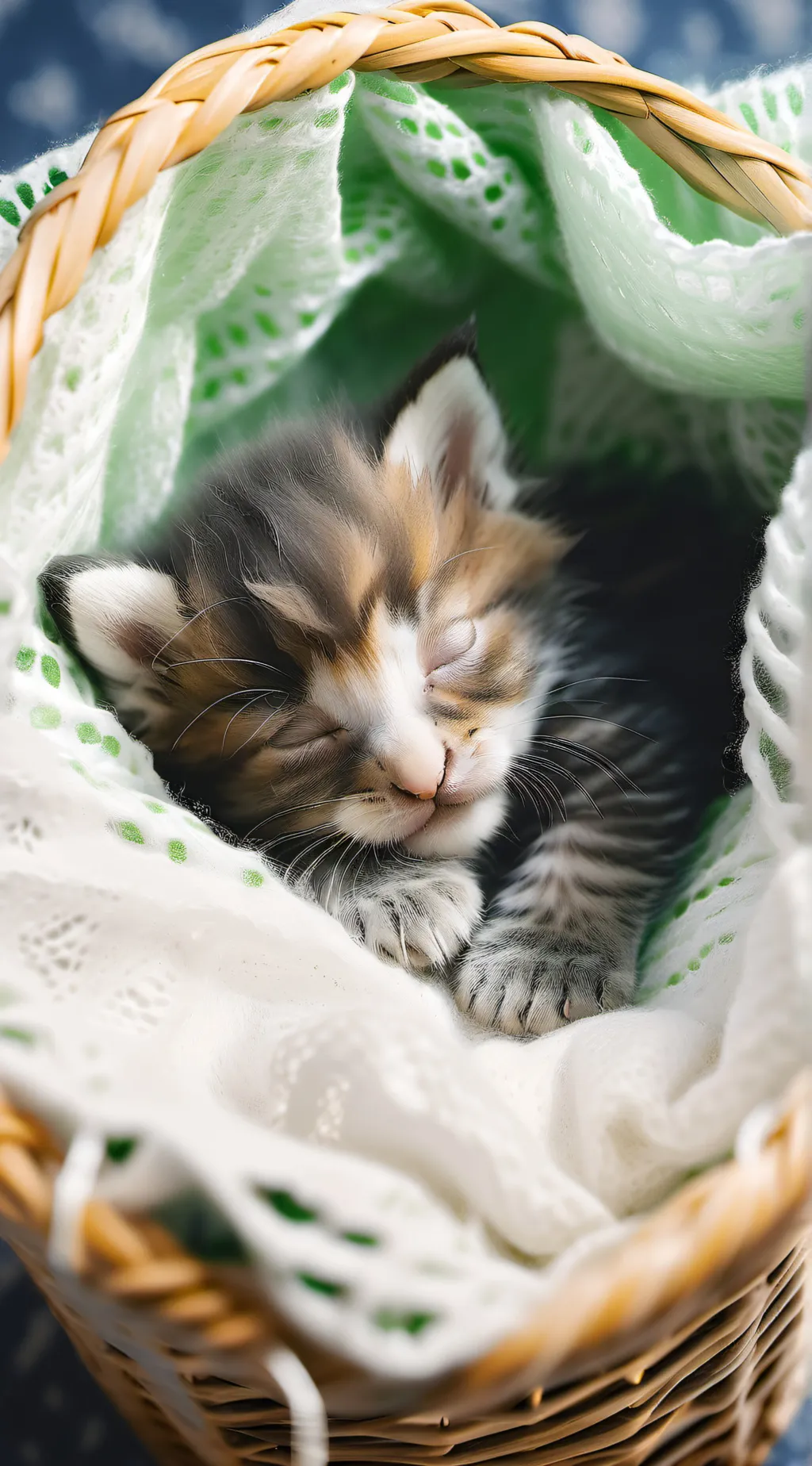 ai character: newborn kitten  background