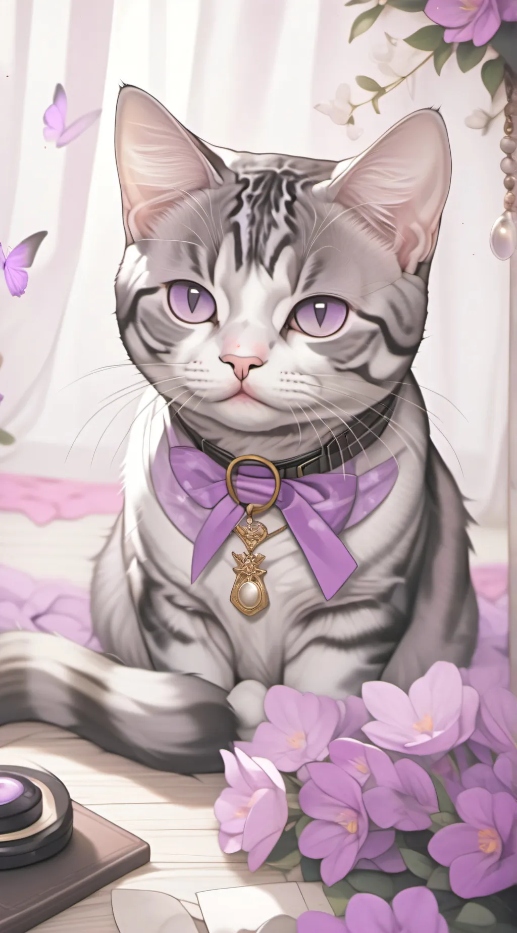 ai character: Violet background