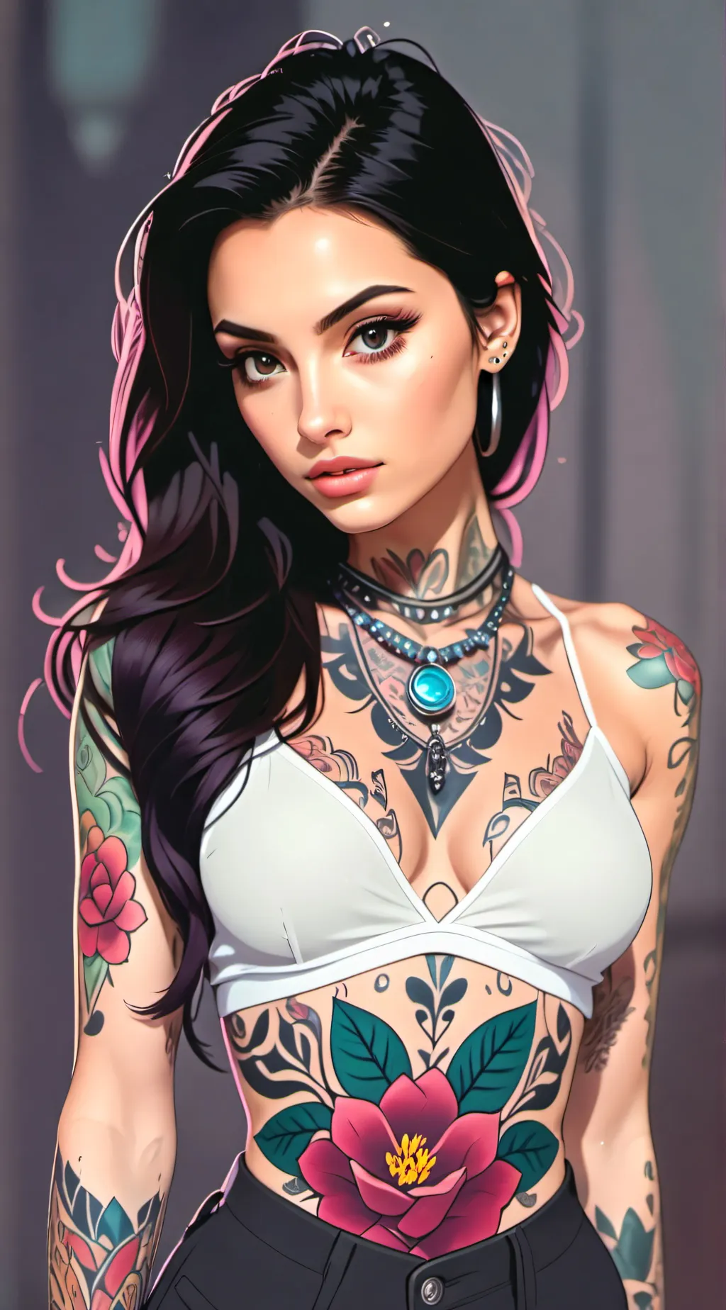 ai character: Ashley  background