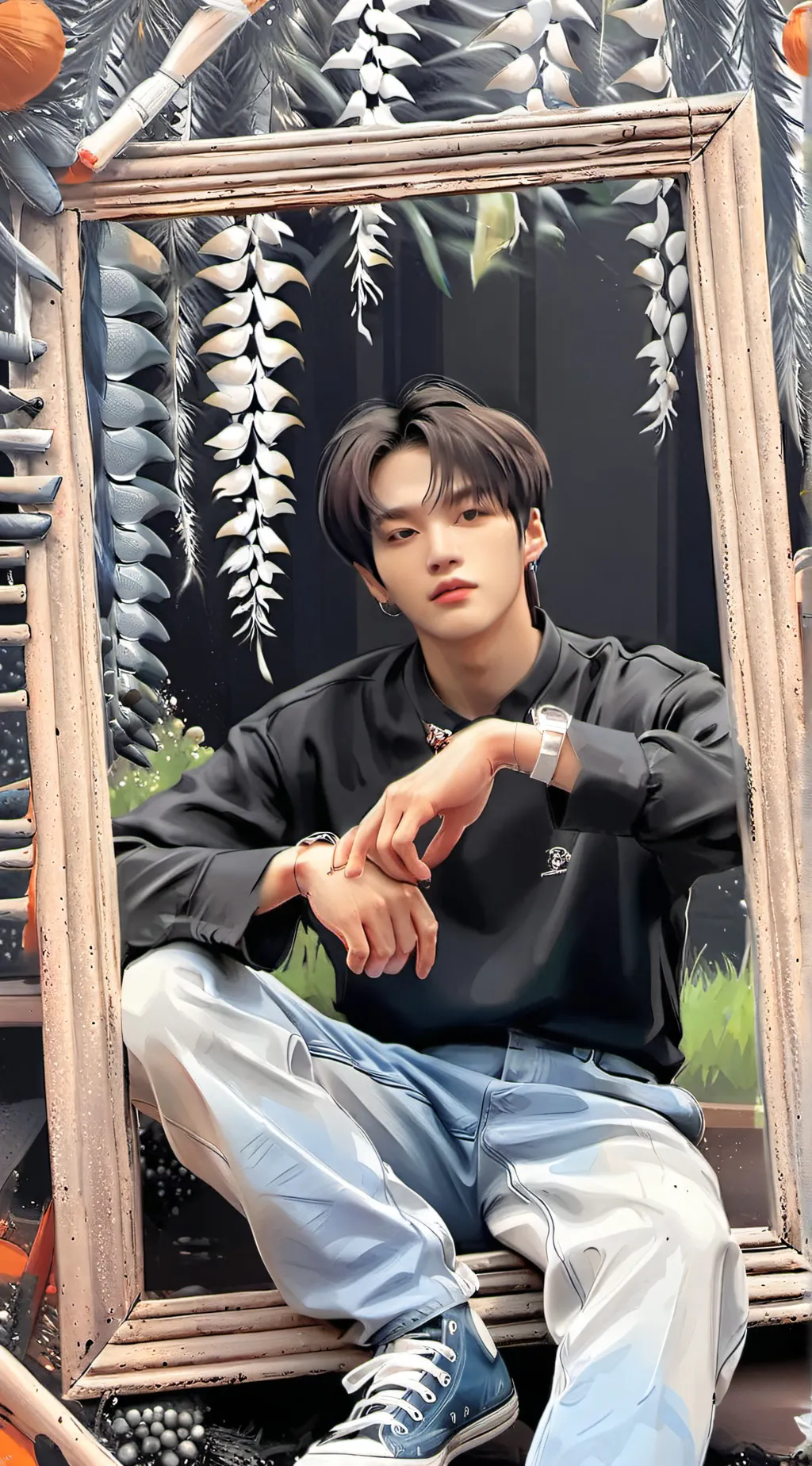 ai character: Stray Kids concert background