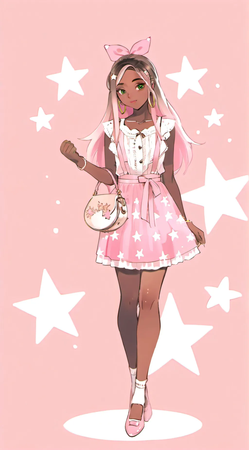 ai character: pink gurl background
