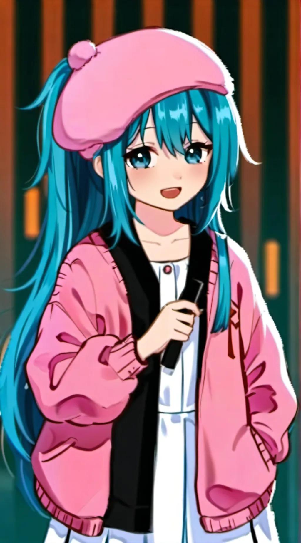 ai character: Hailey TMF 💙 💛 background