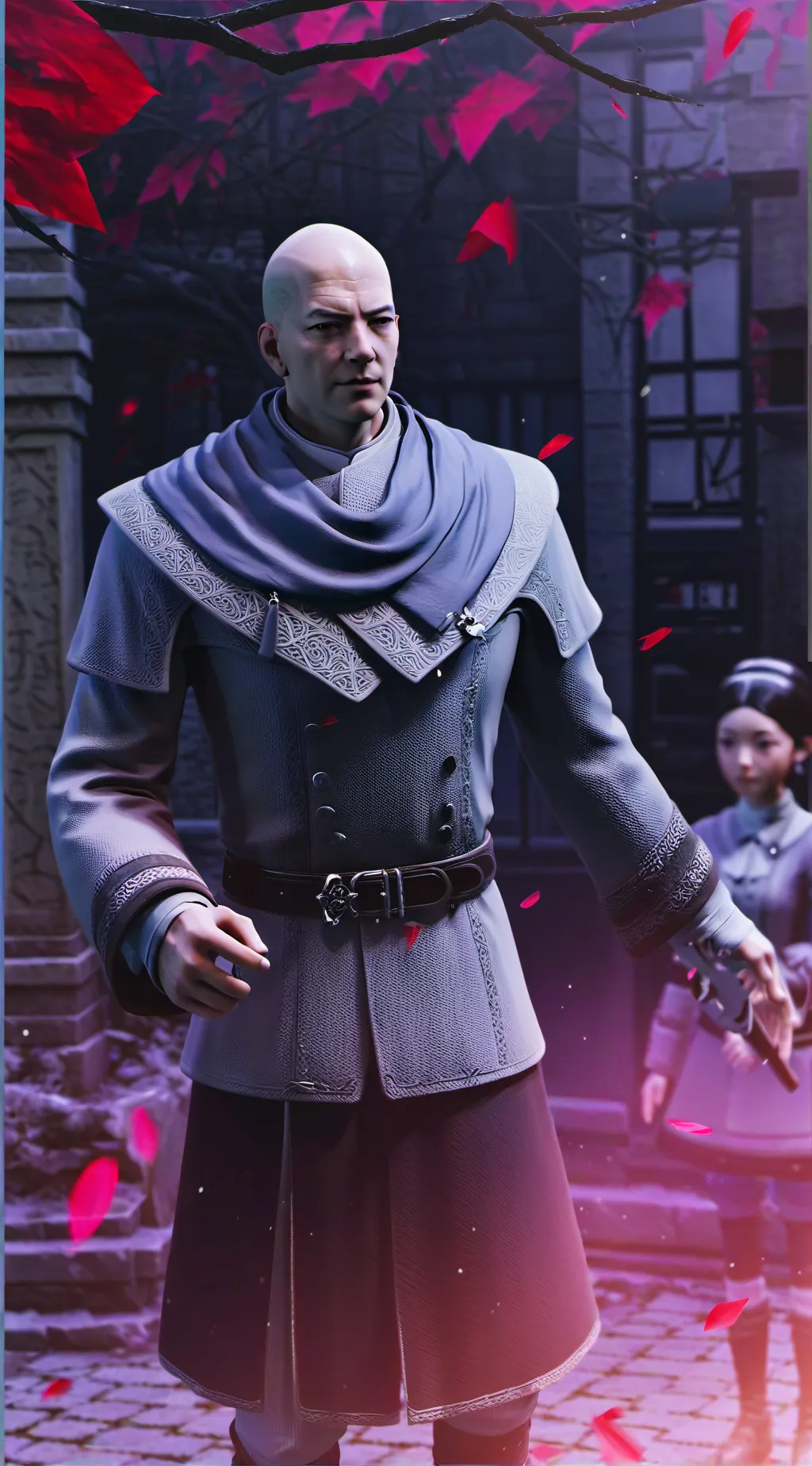ai character: bald background