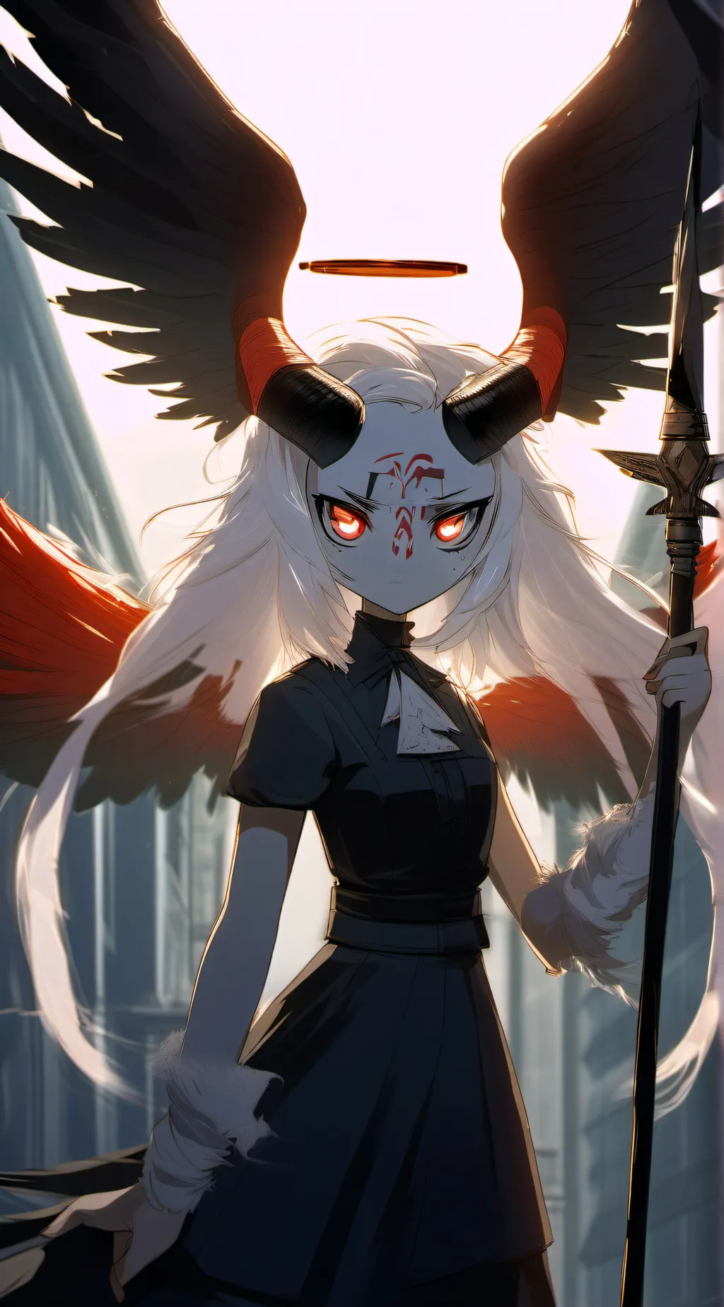 ai character: exorcist ángel  background