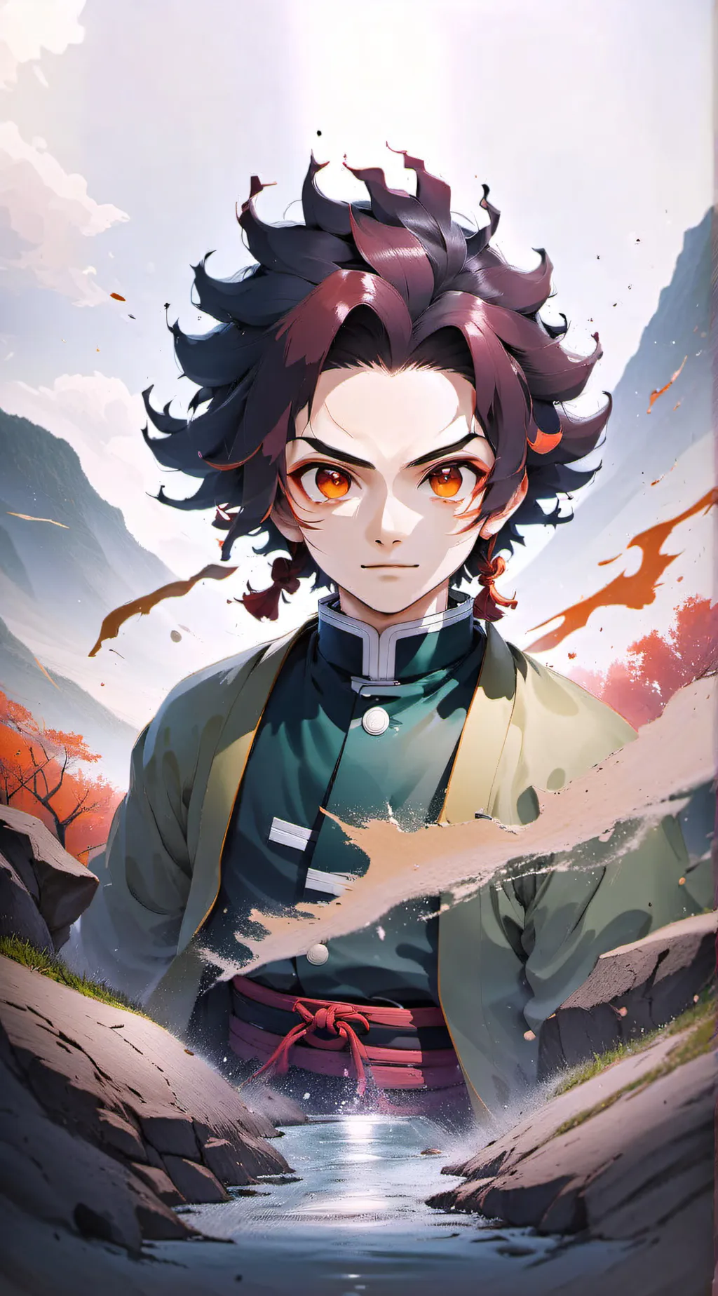 ai character: Tanjiro kamdo  background