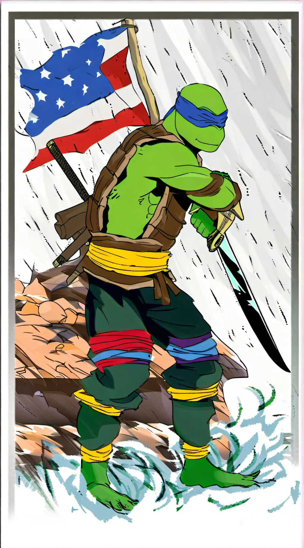 ai character: Turtle America background