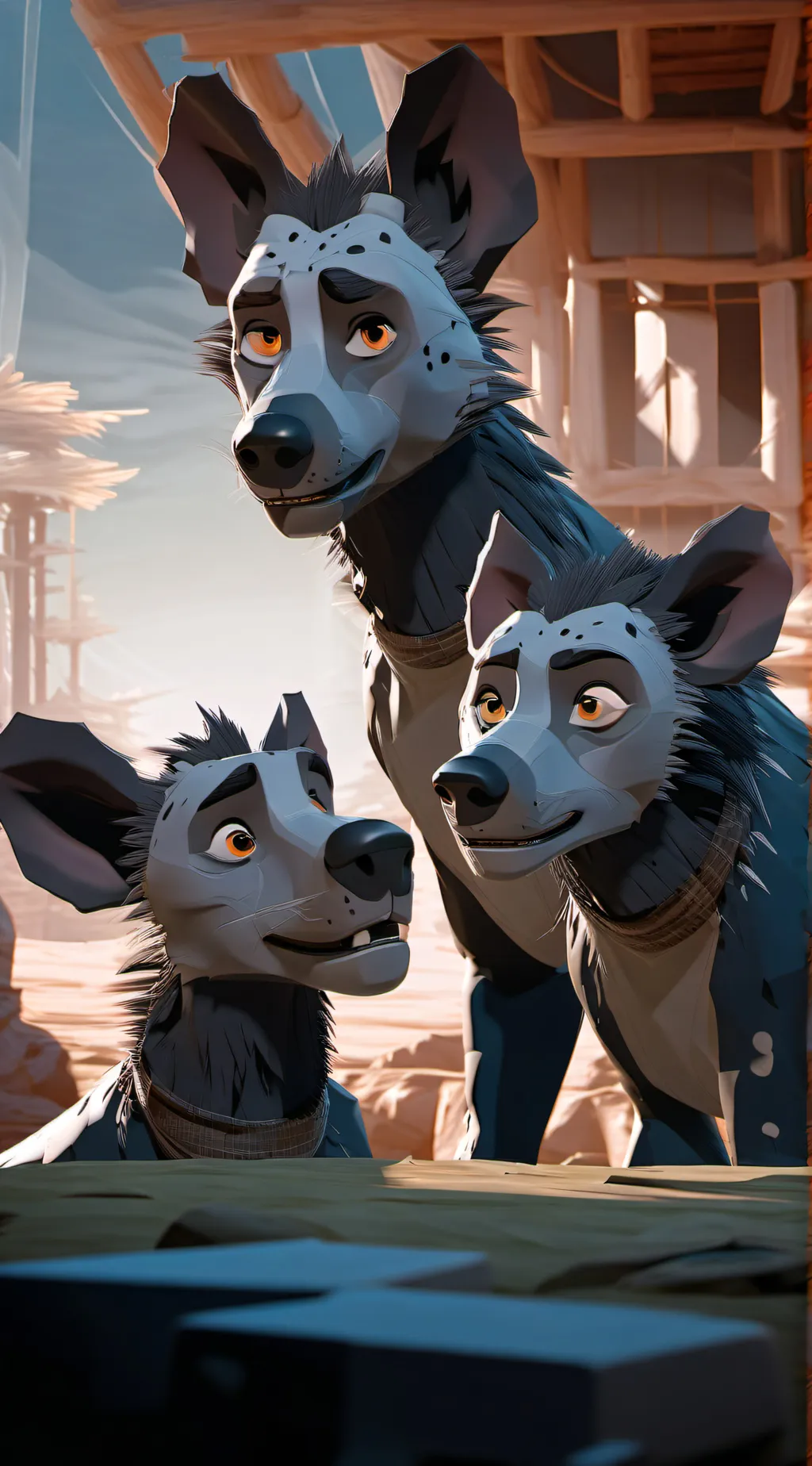 ai character: Shenzi. Banzai Ed background