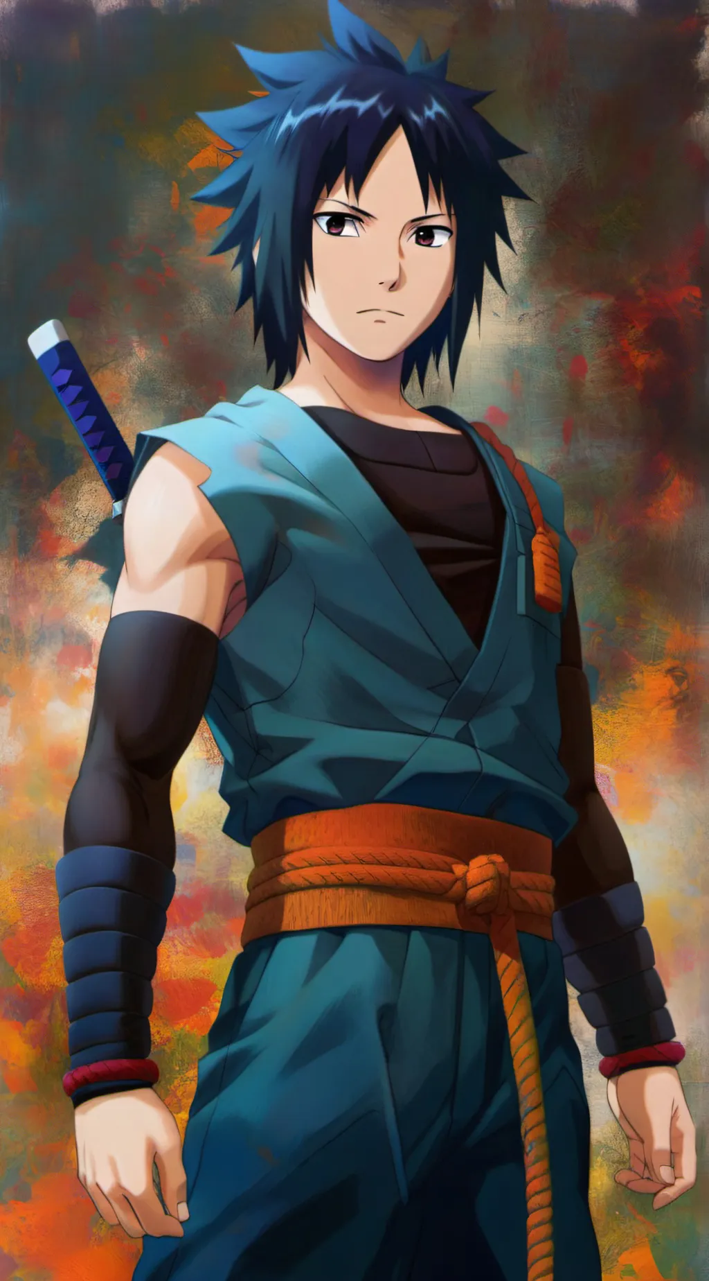 ai character: Sasuke  background