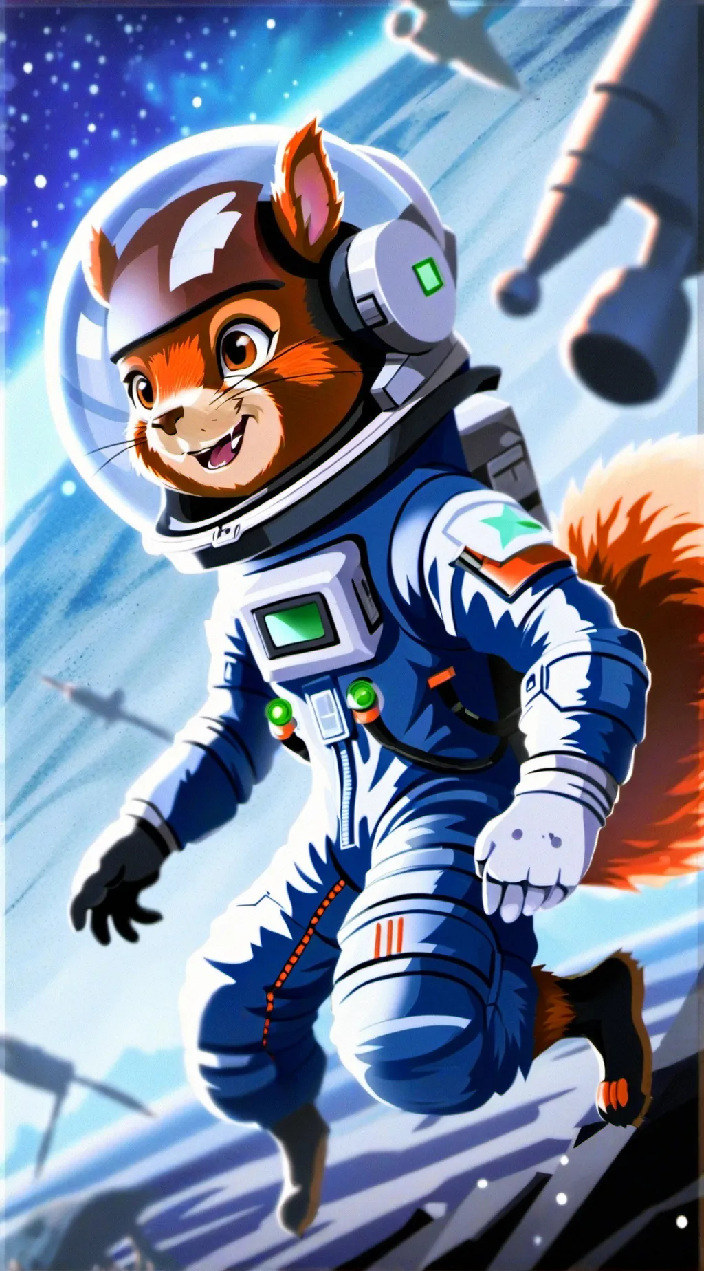 ai character: Sandy cheeks  background