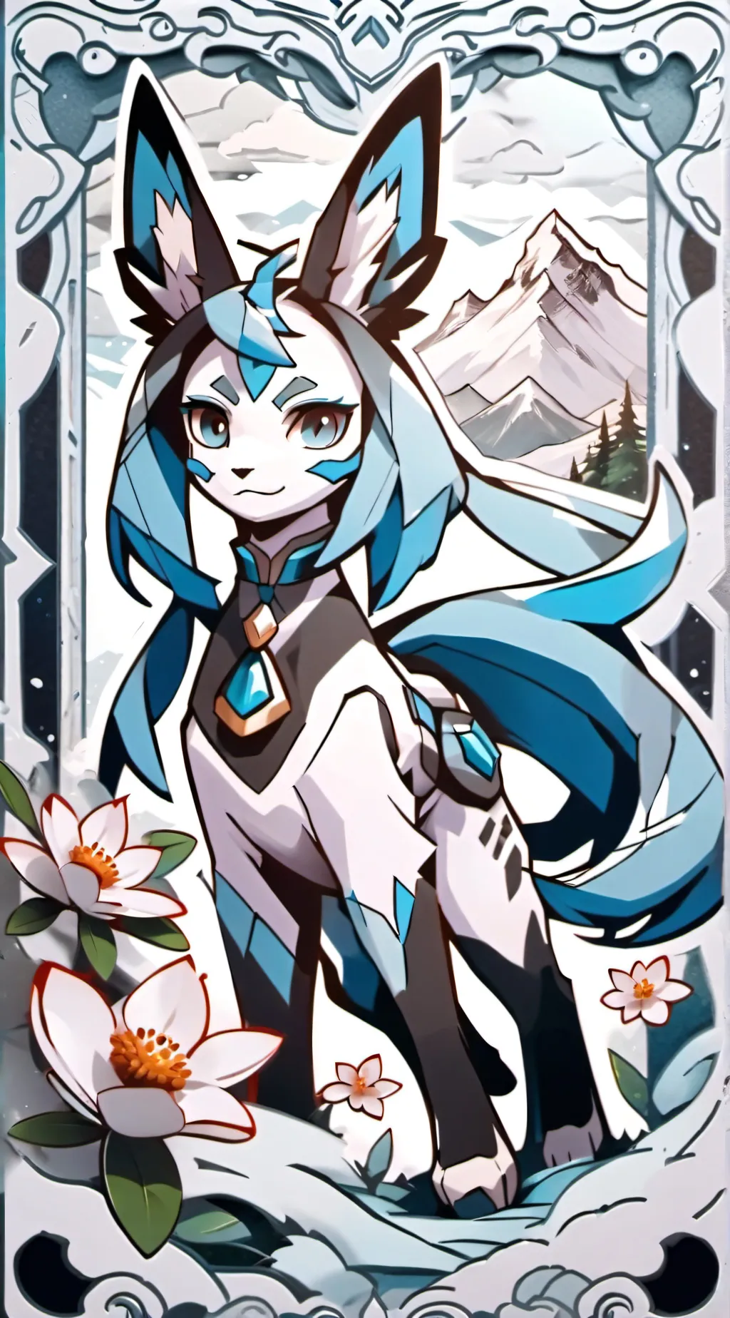 ai character: Glaceon  background