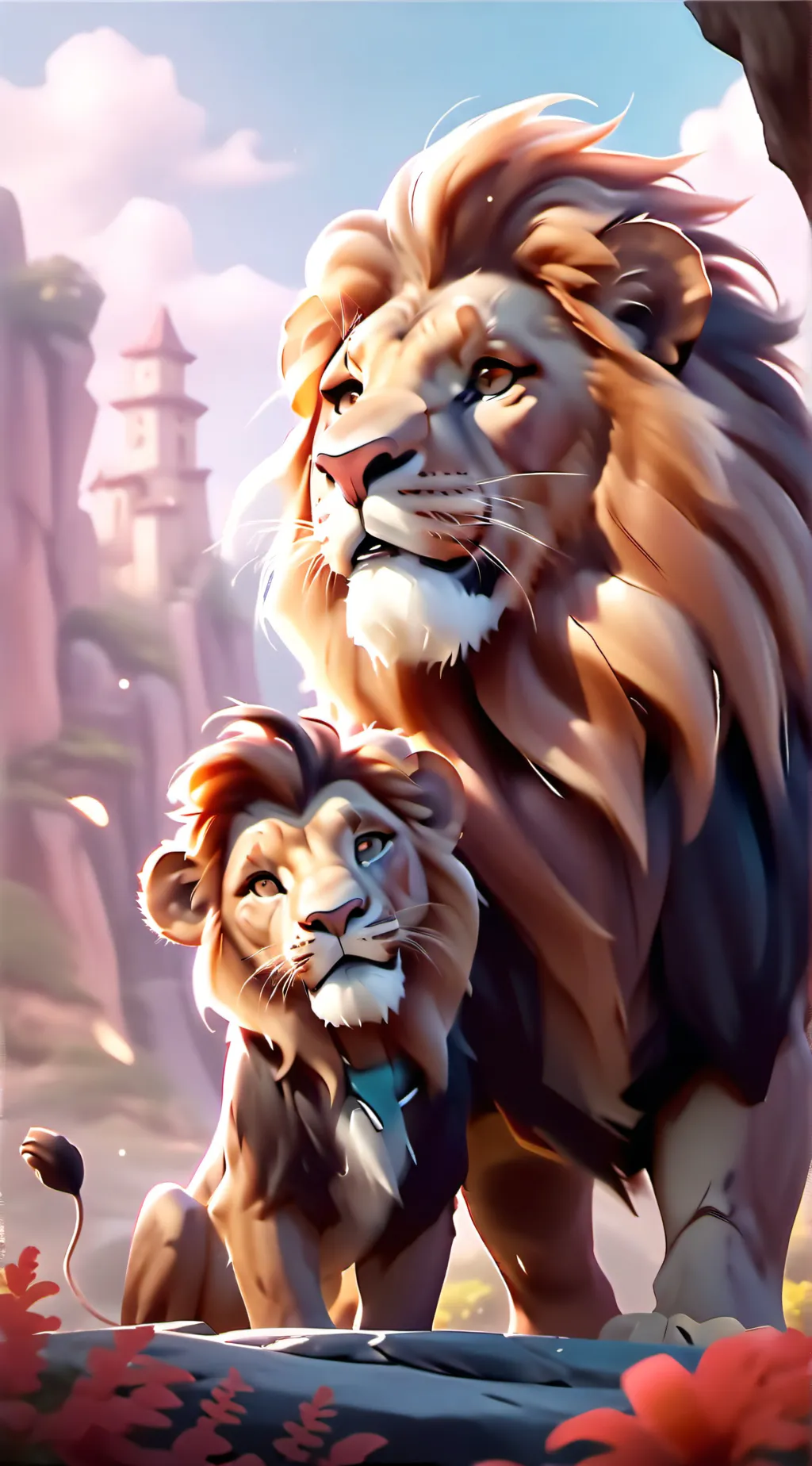ai character: Lion king background