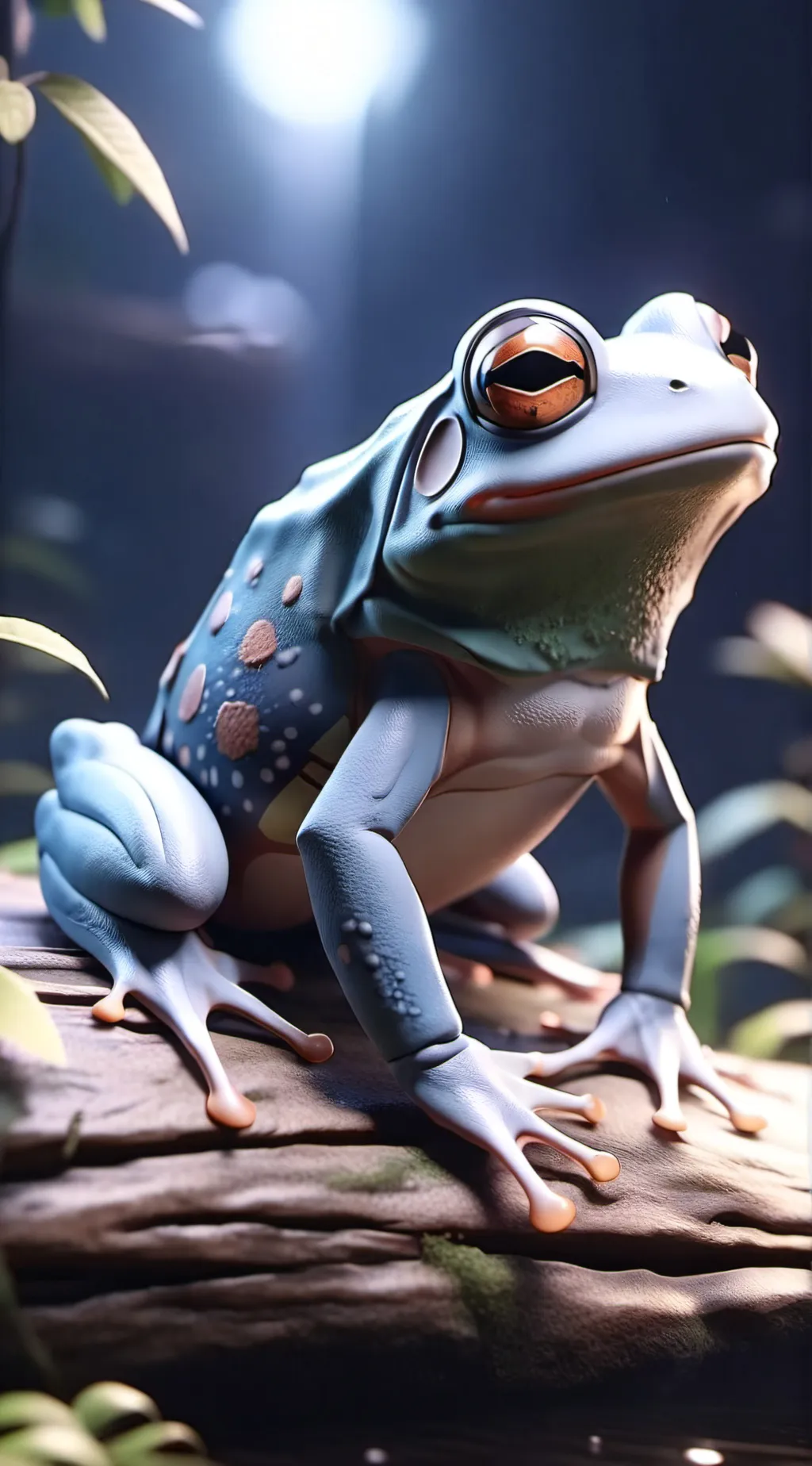 ai character: frisky frog background