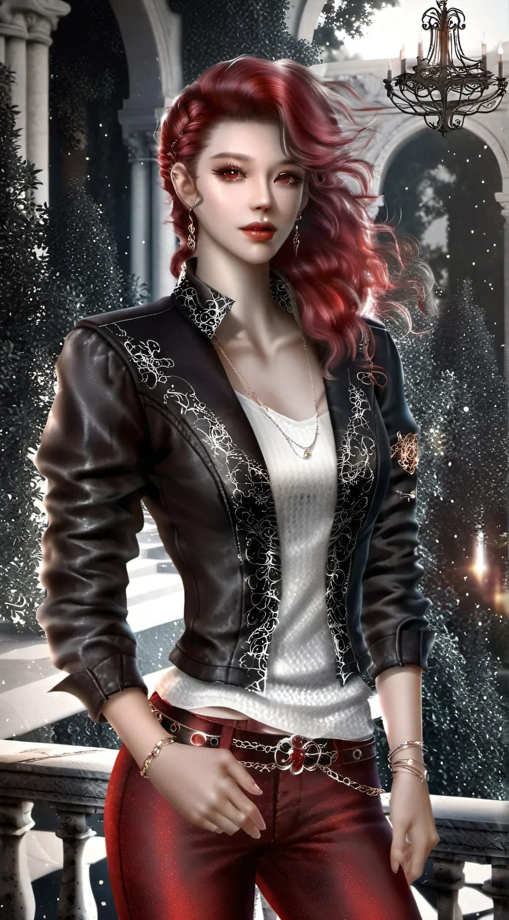 ai character: Red  background
